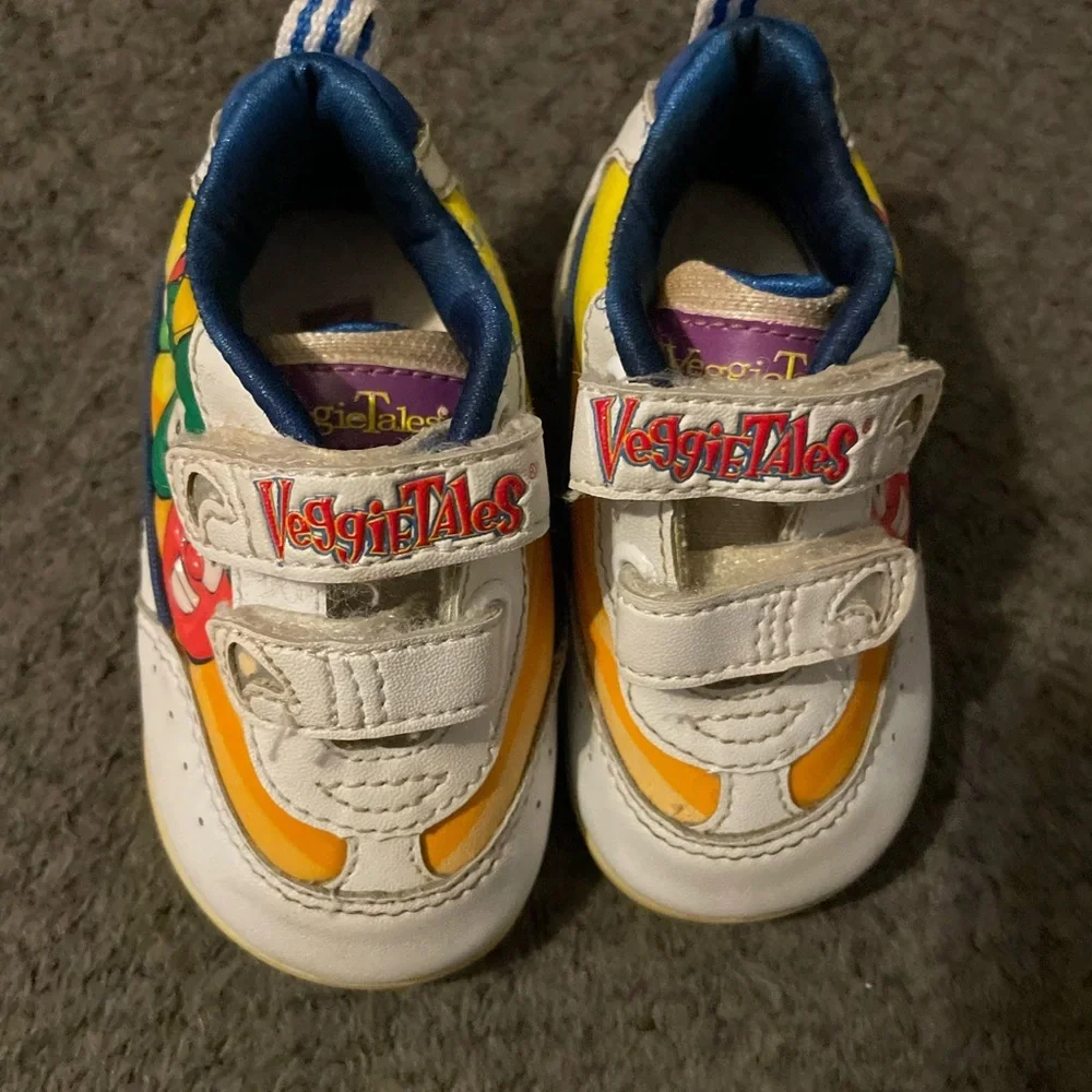 Size 3 2001 Veggie Tales Shoes Kids Toddler Vtg Bob And Larry GUC RARE